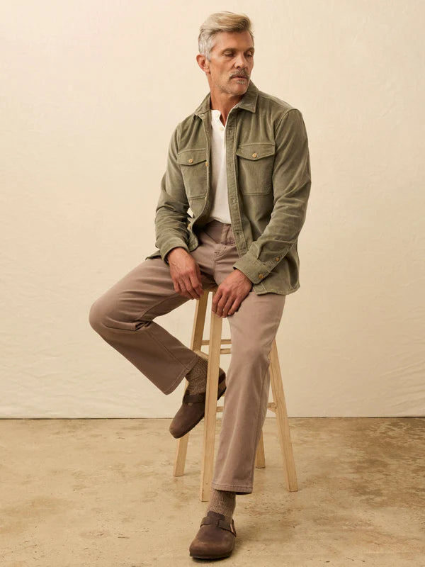 Stretch Terry Corduroy Workshirt- Light Pine