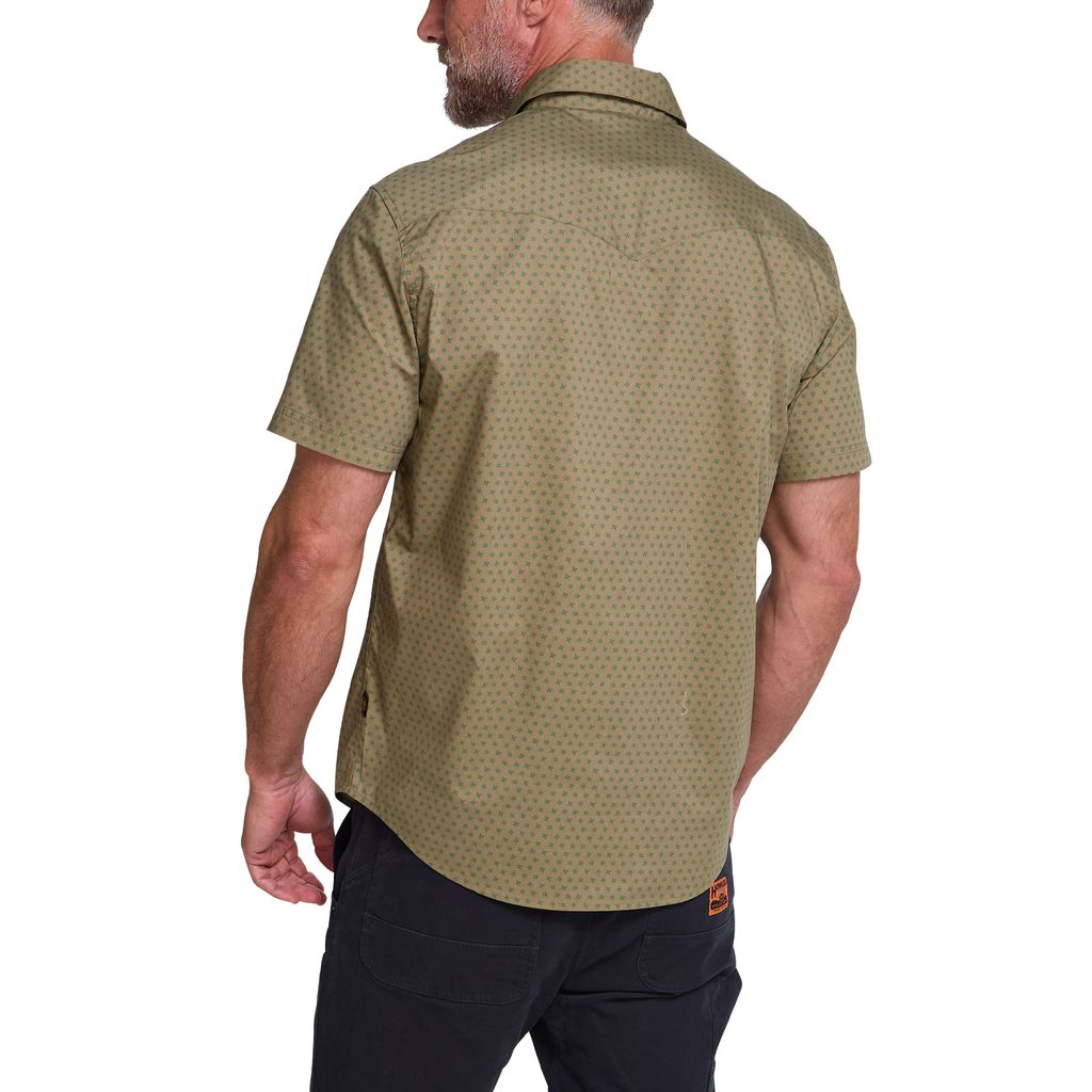 H Bar B Short Sleeve Snapshirt- Lockhart Floral: Olive