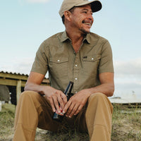 H Bar B Short Sleeve Snapshirt- Lockhart Floral: Olive