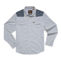 H Bar B Tech Long Sleeve Shirt- Rancher Floral Smoke Blue