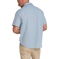 H Bar B Snapshirt- Eyelet Stripe Sky Blue