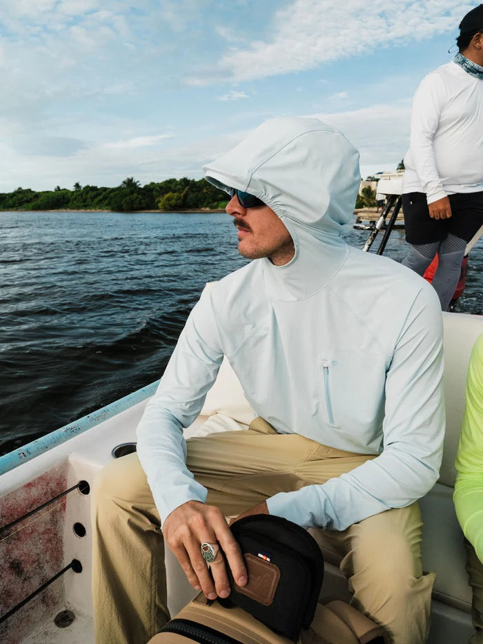 Brrr® Lightweight Rockport Pro Guide Hoodie- Ice Water