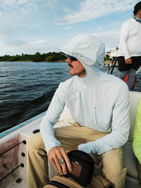 Brrr® Lightweight Rockport Pro Guide Hoodie- Ice Water