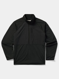 Lightweight Grid 1/2 Zip Fleece- Black