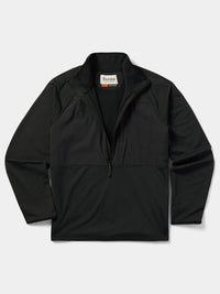 Lightweight Grid 1/2 Zip Fleece- Black