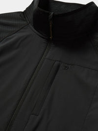 Lightweight Grid 1/2 Zip Fleece- Black