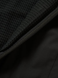 Lightweight Grid 1/2 Zip Fleece- Black