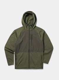 Lightweight Grid Tech Fleece- Moss/Raven