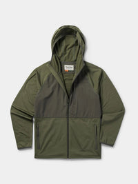 Lightweight Grid Tech Fleece- Moss/Raven