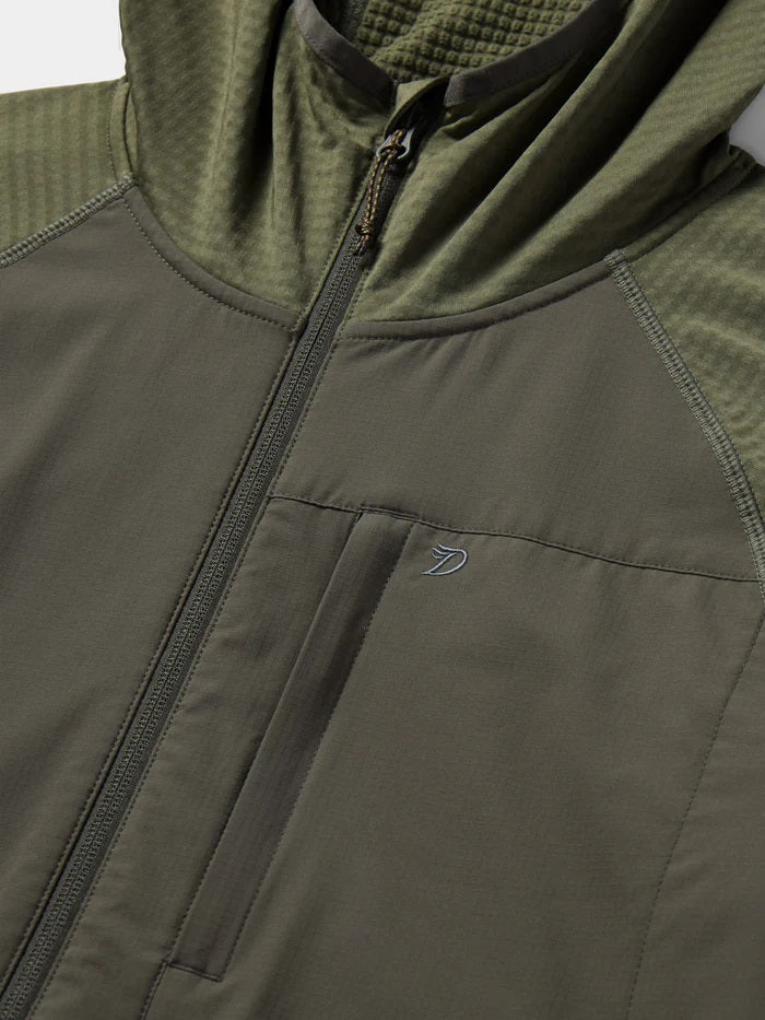 Lightweight Grid Tech Fleece- Moss/Raven