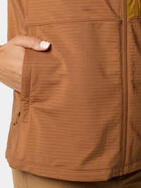 Women's Lightweight Grid Tech Fleece Vest - Clay