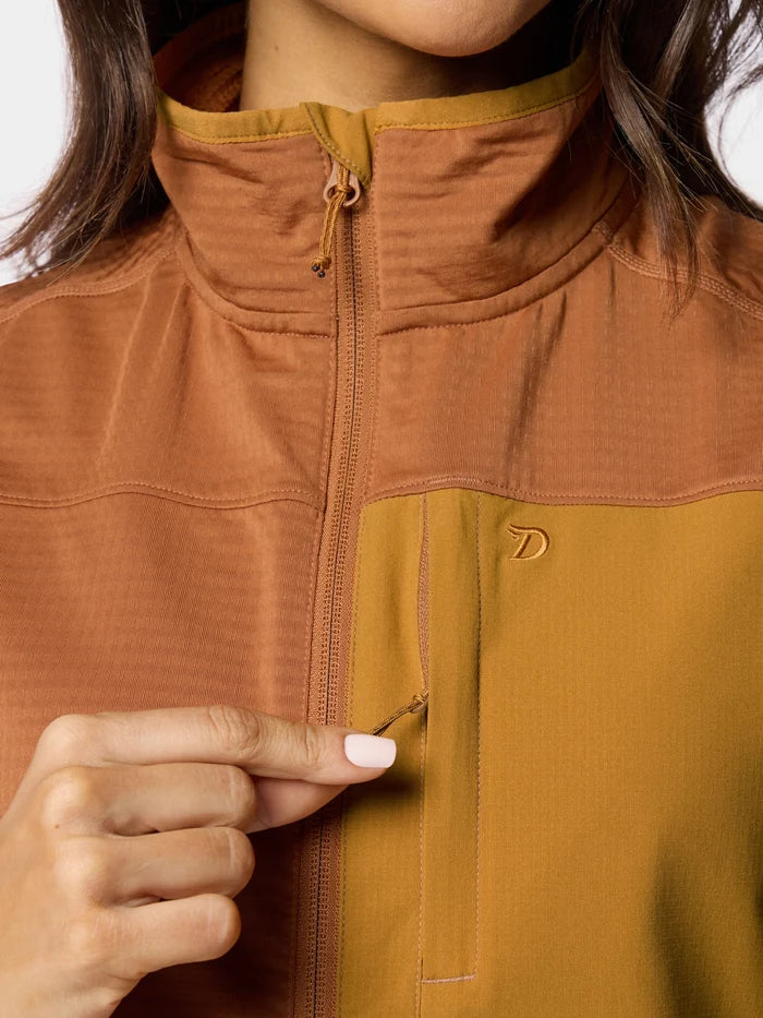 Women's Lightweight Grid Tech Fleece Vest - Clay