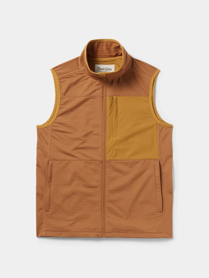 Women's Lightweight Grid Tech Fleece Vest - Clay