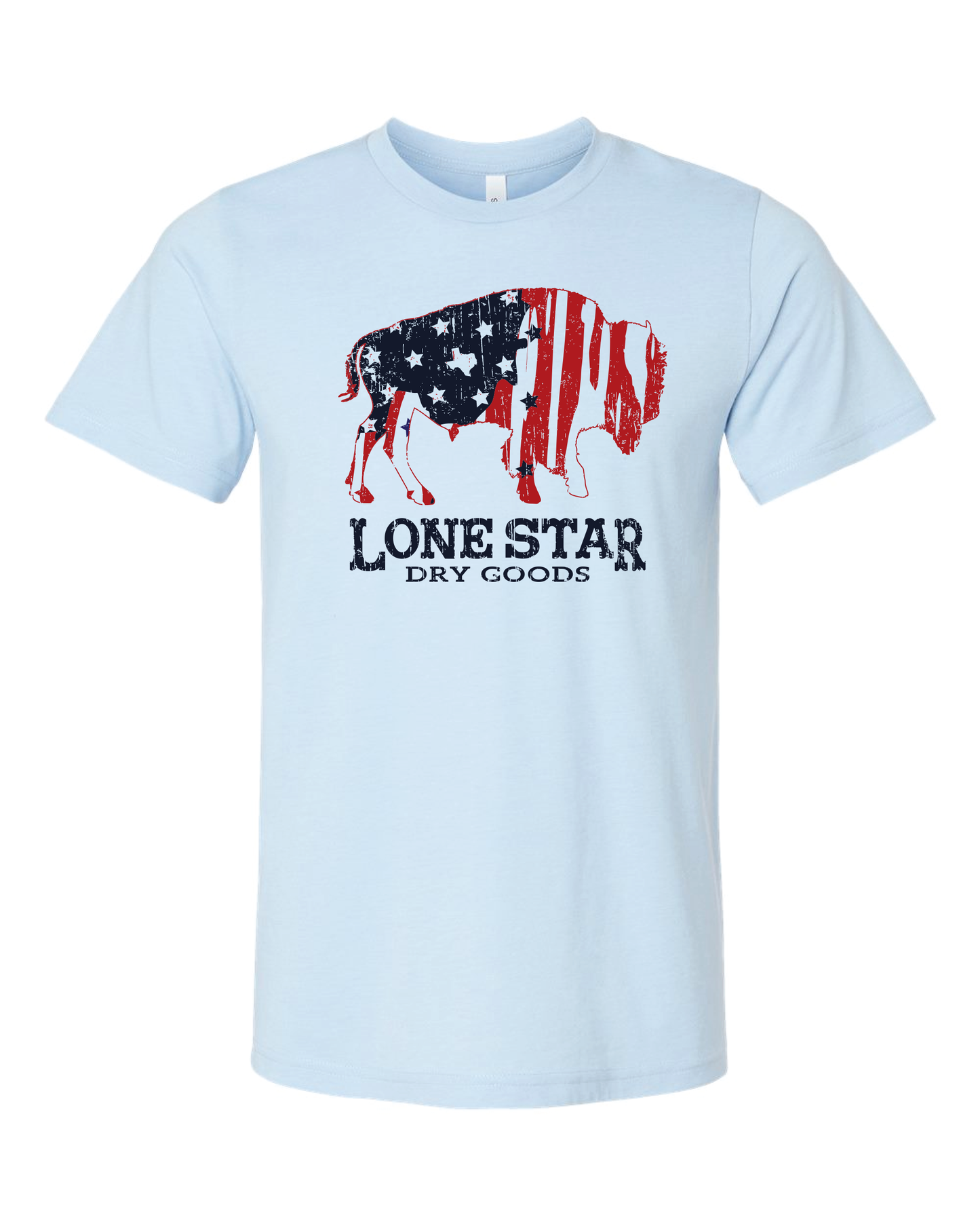 Americana Buffalo T-Shirt- Baby Blue