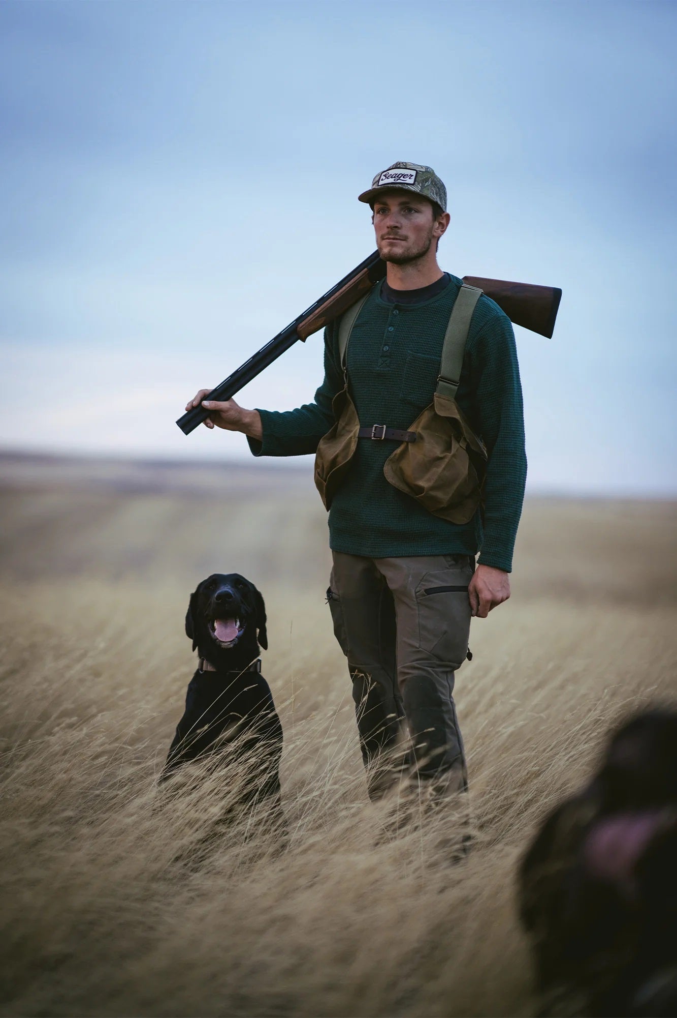 Sawpit Henley Long Sleeve Thermal - Dark Green