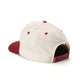 Branded Snapback Hat- Cream/Maroon