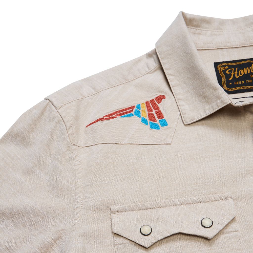 Crosscut Deluxe Long Sleeve Shirt- Parrot Patrol: Dune Chambray