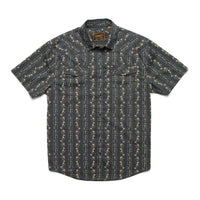 H Bar B Hibiscus Ribbons Snapshirt- Antique Black