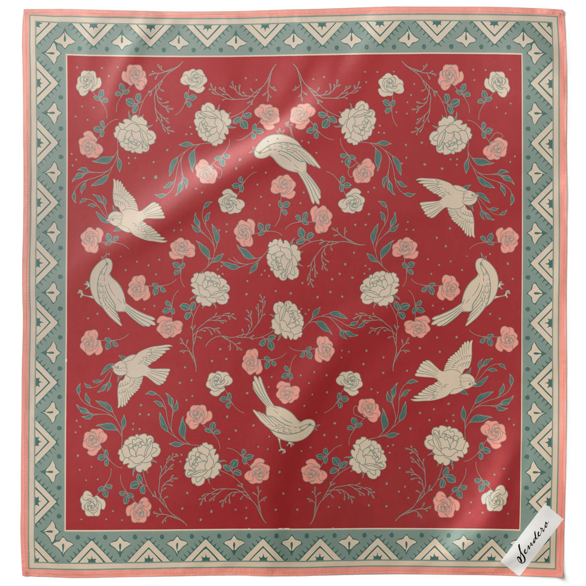 Bandana Scarf - Rose Dove Red