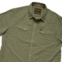 H Bar B Snapshirt- Eyelet Stripe/Cadet