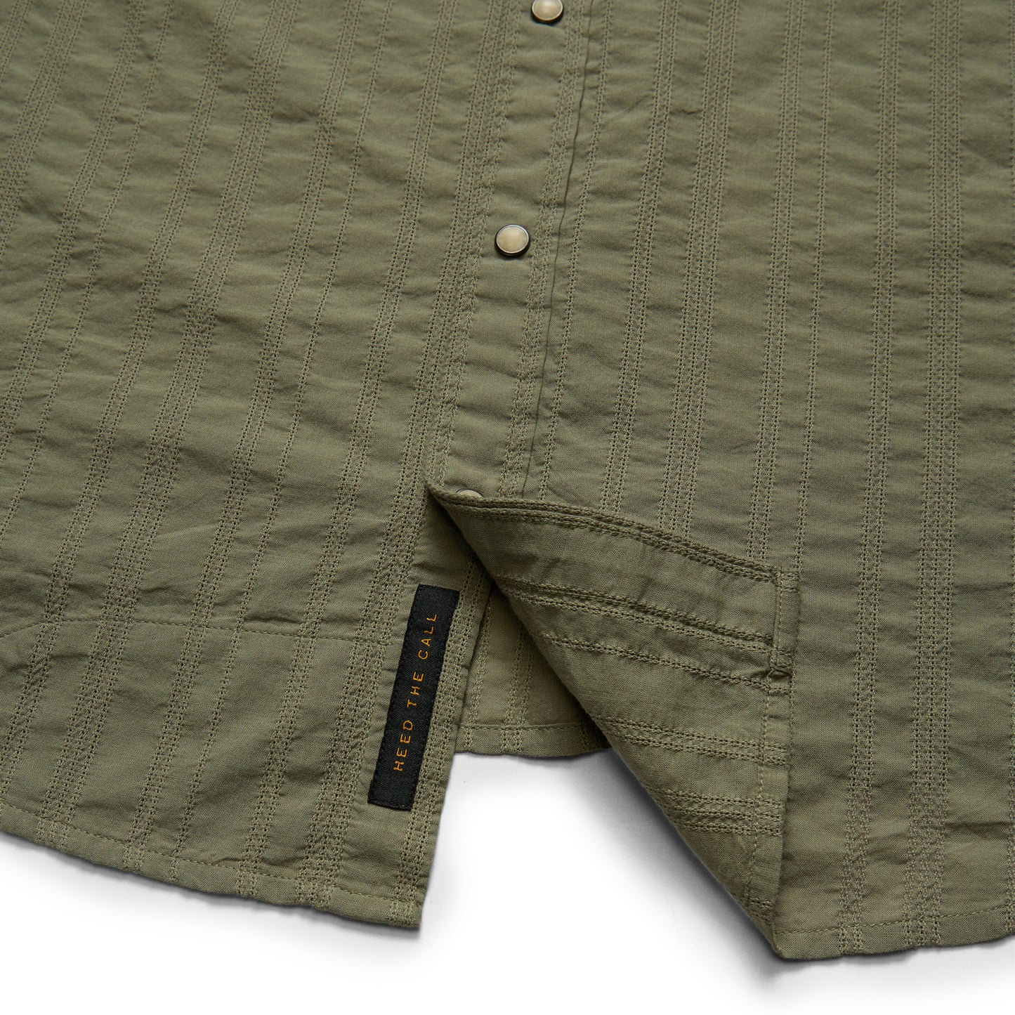 H Bar B Snapshirt- Eyelet Stripe/Cadet