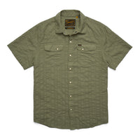 H Bar B Snapshirt- Eyelet Stripe/Cadet