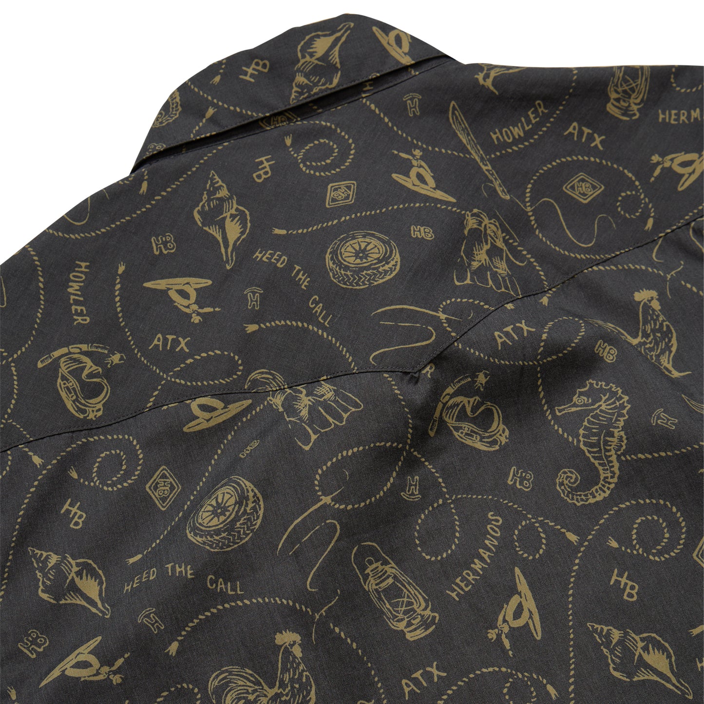 H Bar B Snapshirt- Sea Rodeo/Antique Black