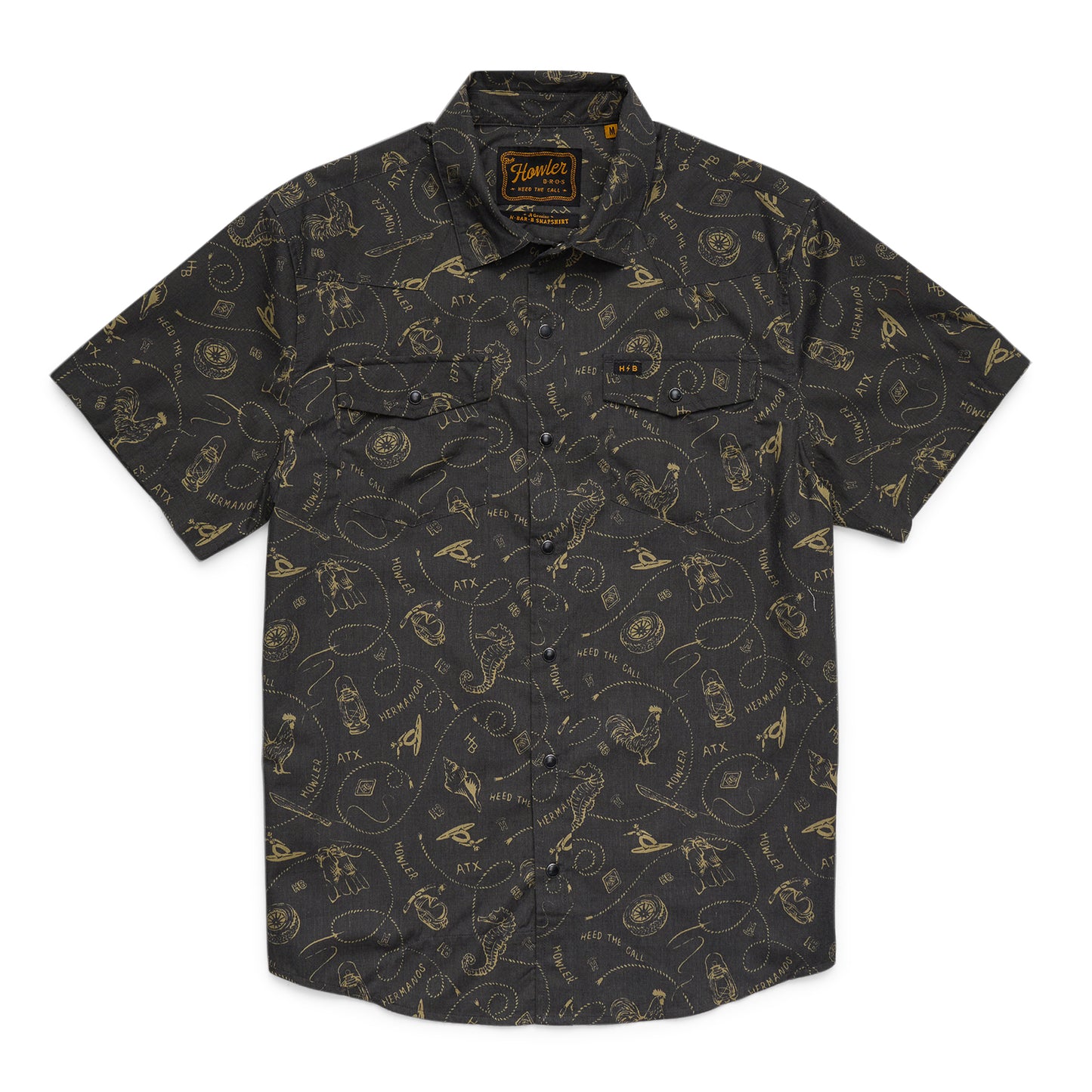 H Bar B Snapshirt- Sea Rodeo/Antique Black