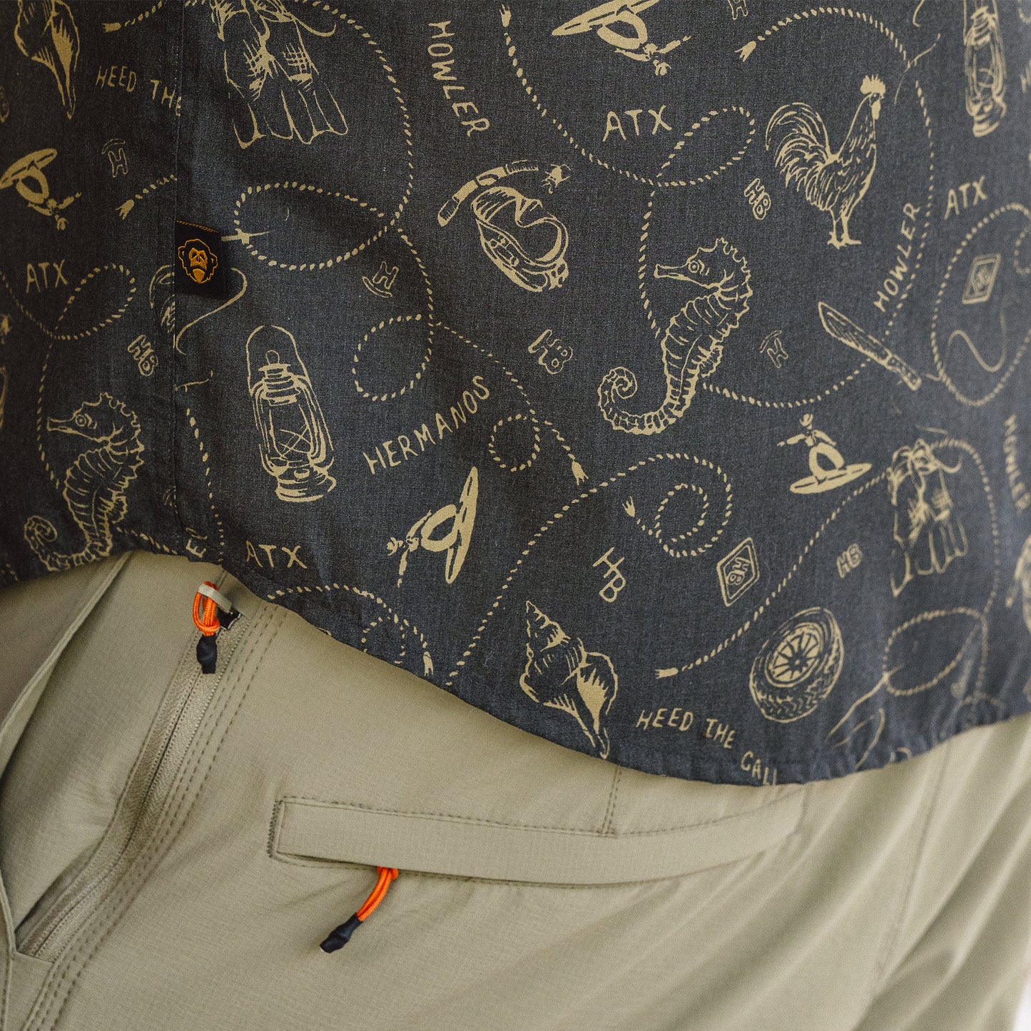 H Bar B Snapshirt- Sea Rodeo/Antique Black