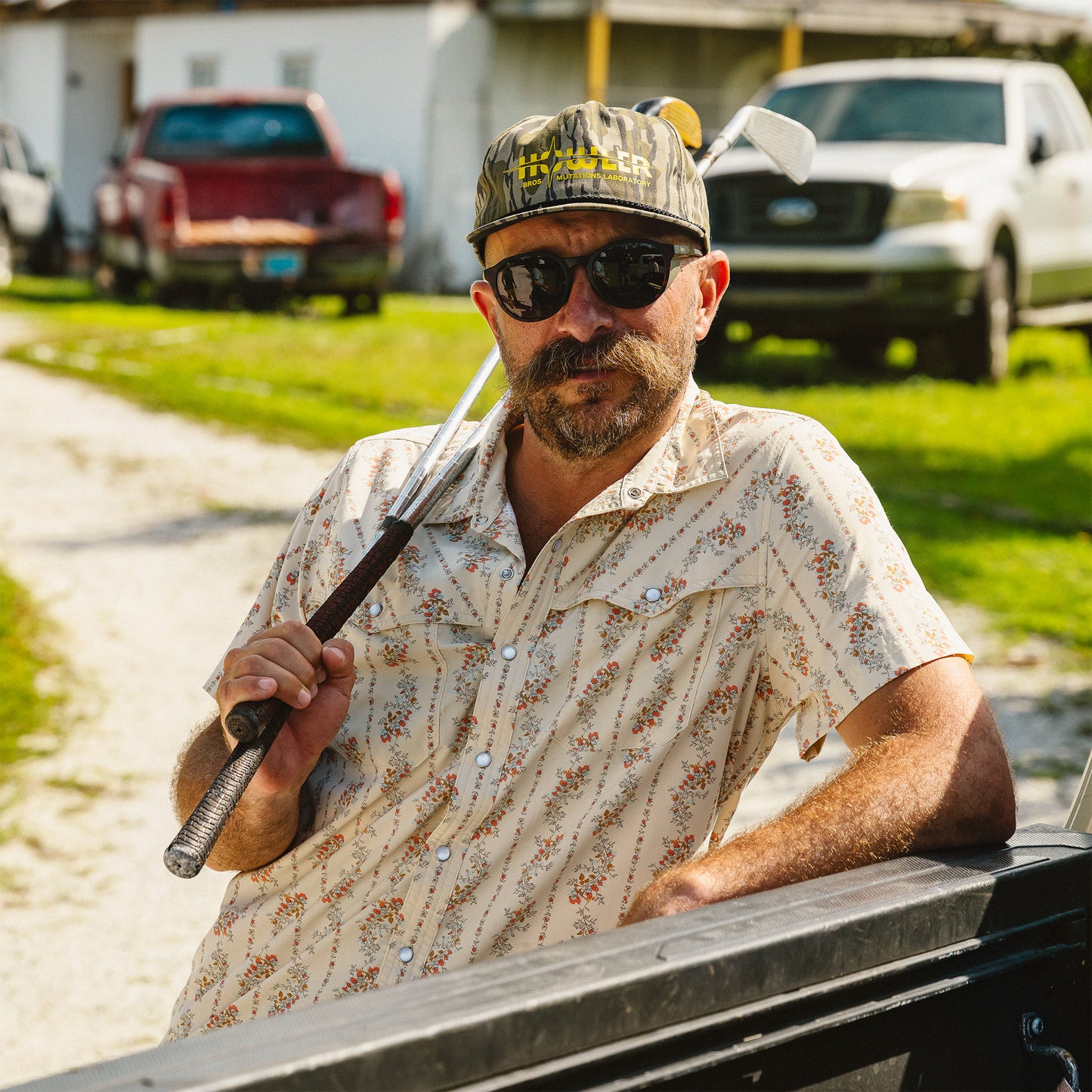 Open Country Tech Shirt- Grandpa's Curtains/Natural