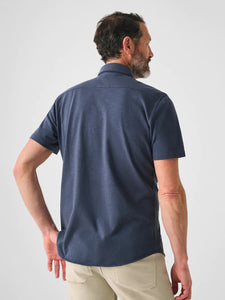 Short-Sleeve Sunwashed Knit Shirt- Dune Navy