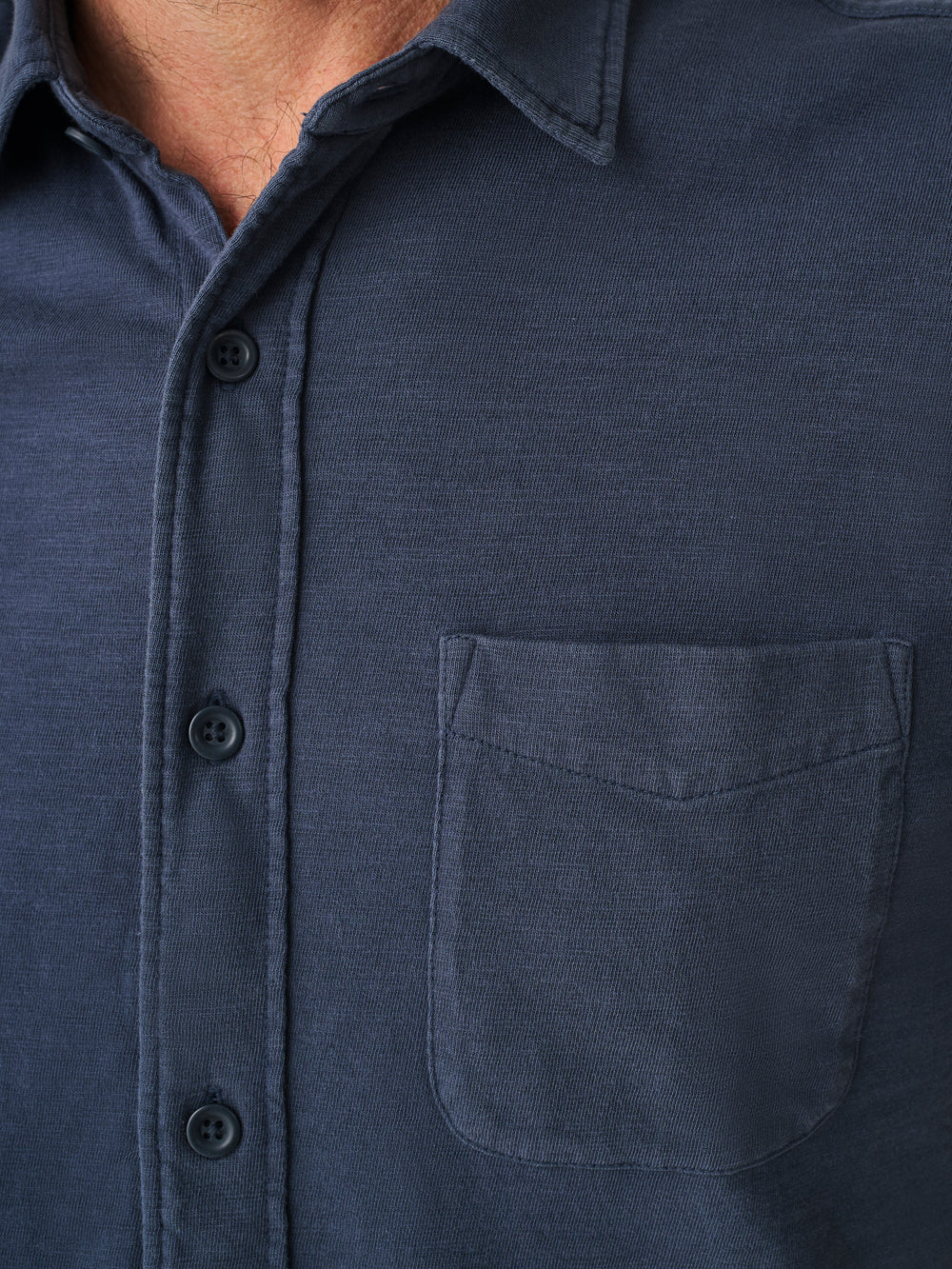 Short-Sleeve Sunwashed Knit Shirt- Dune Navy