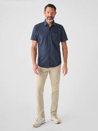 Short-Sleeve Sunwashed Knit Shirt- Dune Navy