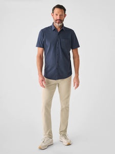 Short-Sleeve Sunwashed Knit Shirt- Dune Navy
