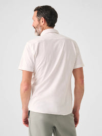 Short-Sleeve Sunwashed Knit Shirt- White