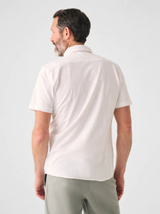 Short-Sleeve Sunwashed Knit Shirt- White