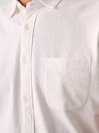 Short-Sleeve Sunwashed Knit Shirt- White