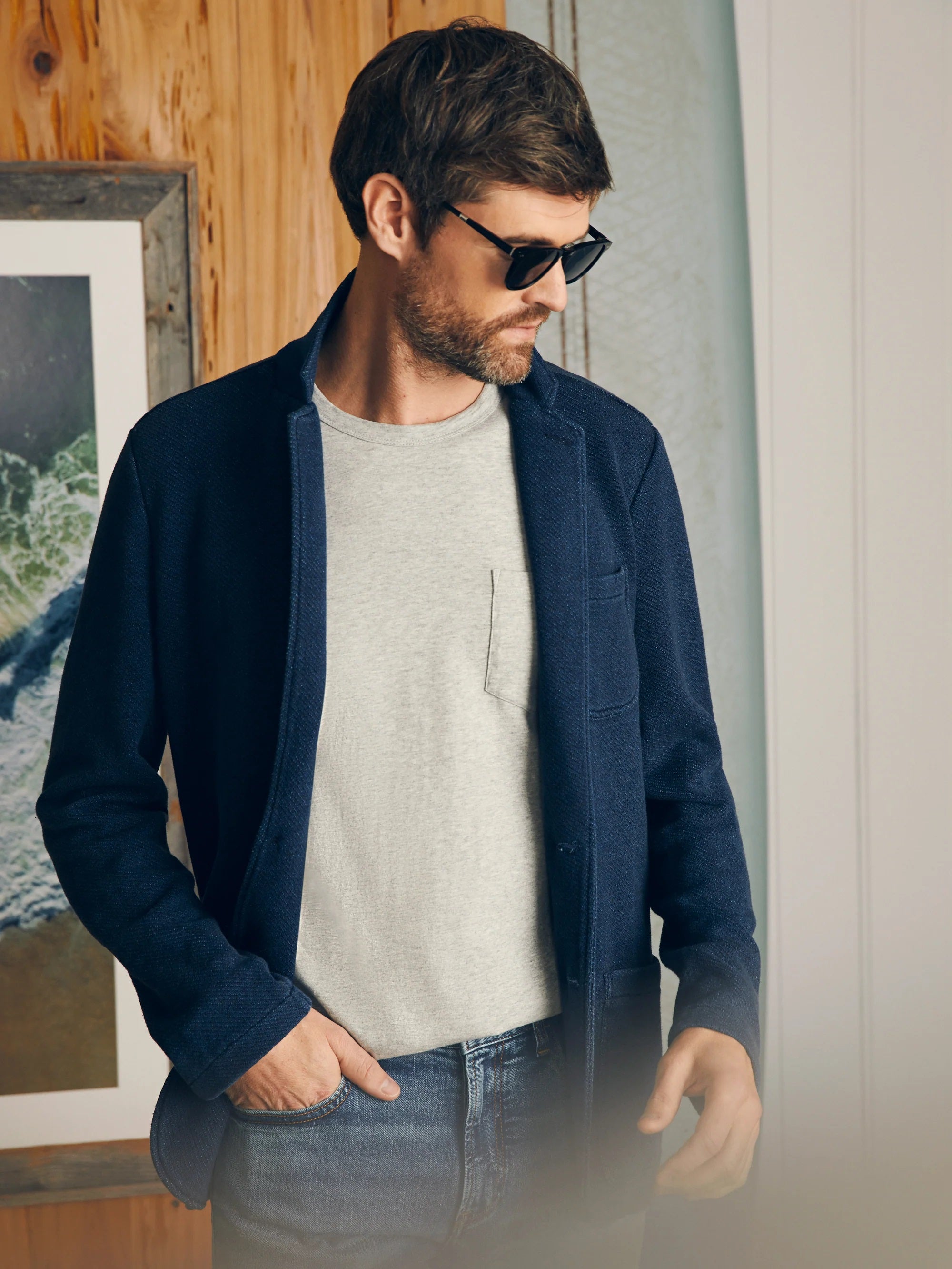 Inlet Knit Blazer- Hendricks Indigo Wash