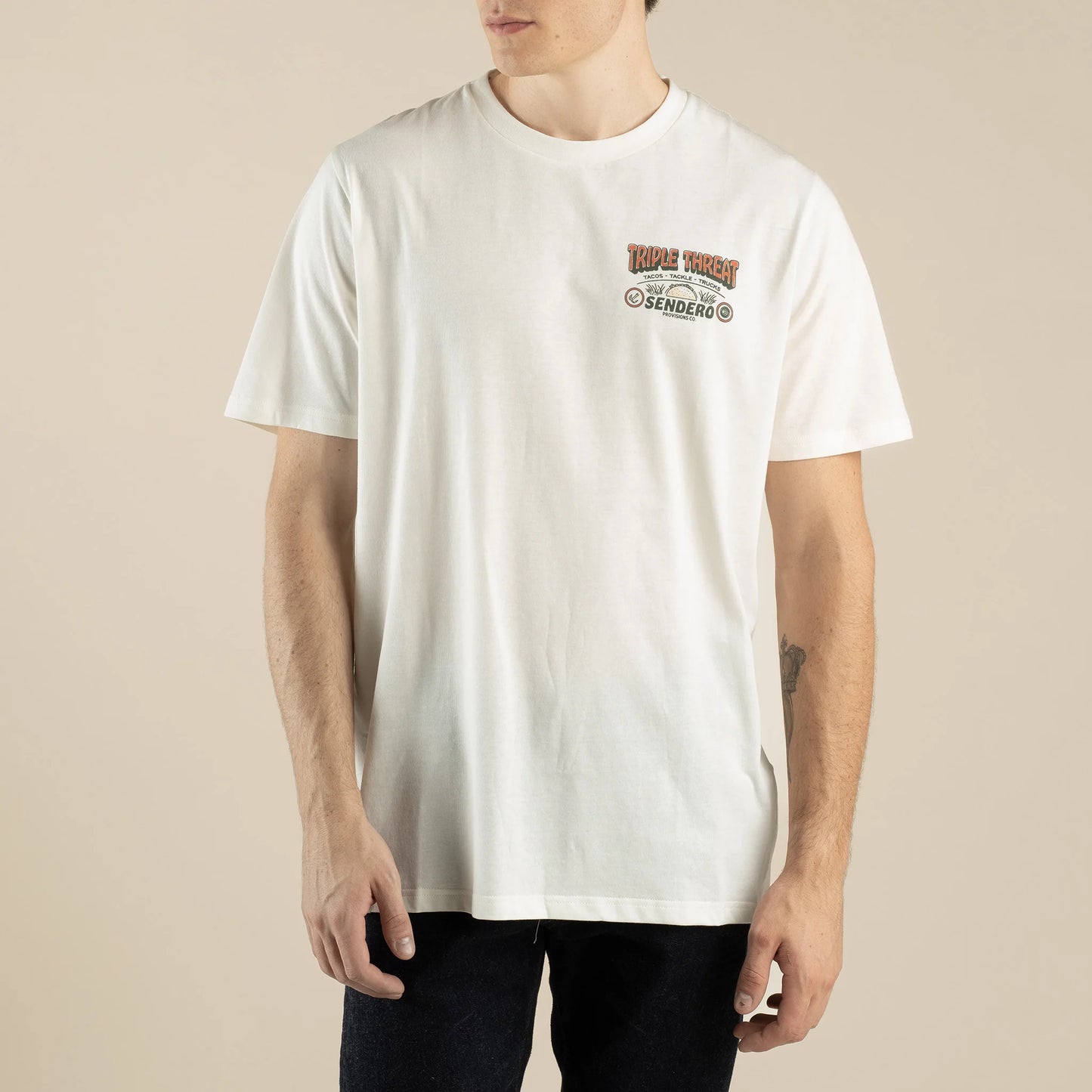 Triple Threat T-Shirt- Vintage White