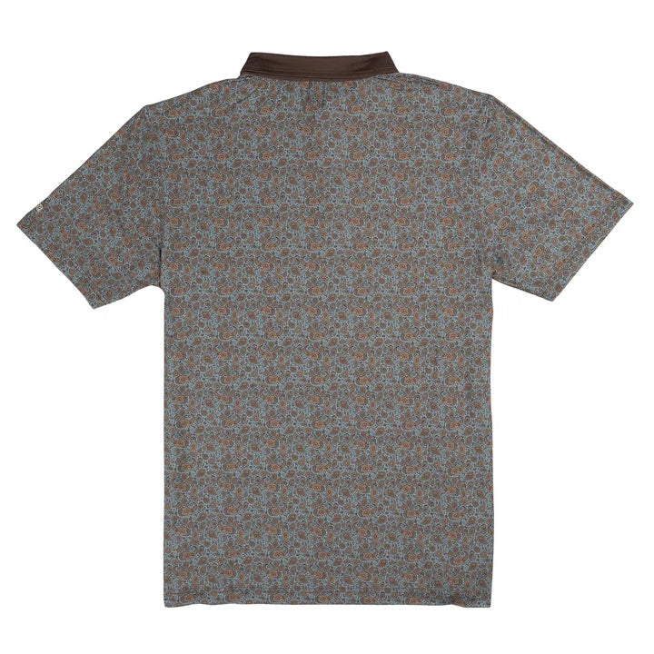 High Noon Performance Polo- Wildrose Paisley/Sky Blue