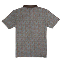 High Noon Performance Polo- Wildrose Paisley/Sky Blue