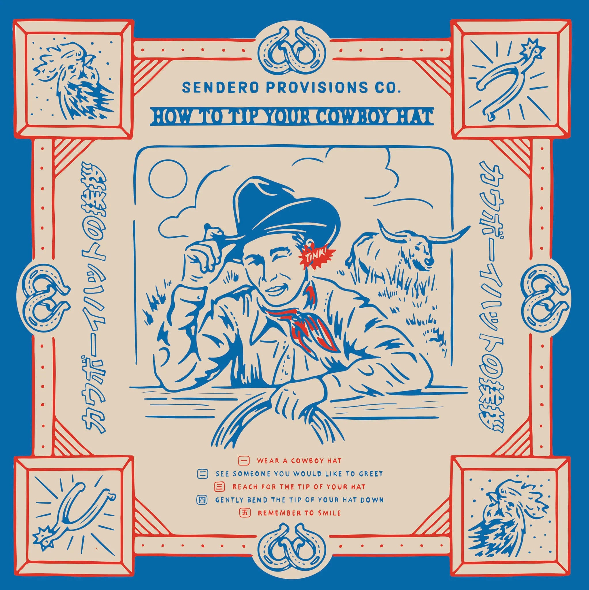 Tip Your Hat Bandana- Blue