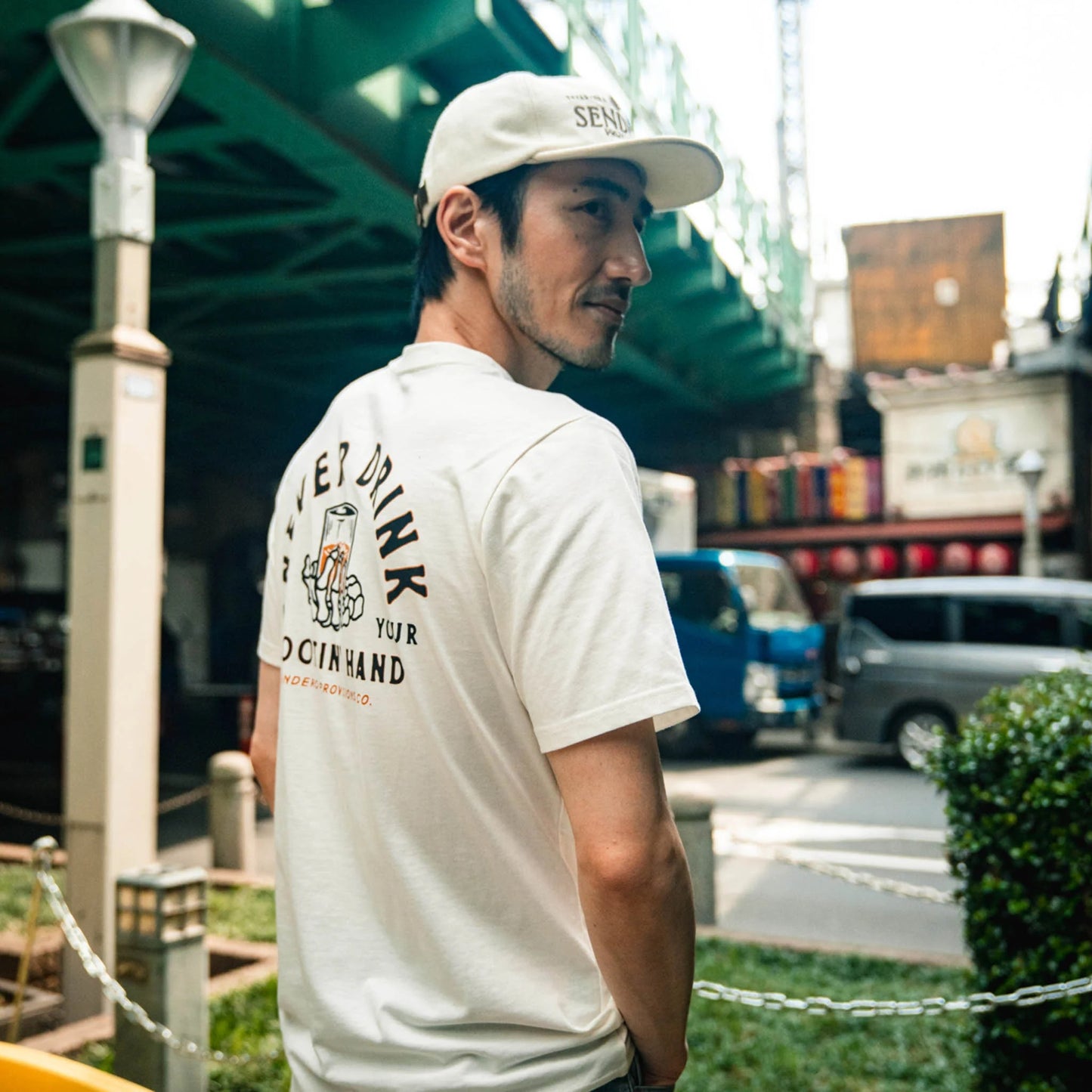 Shootin' Hand T-Shirt- Vintage white