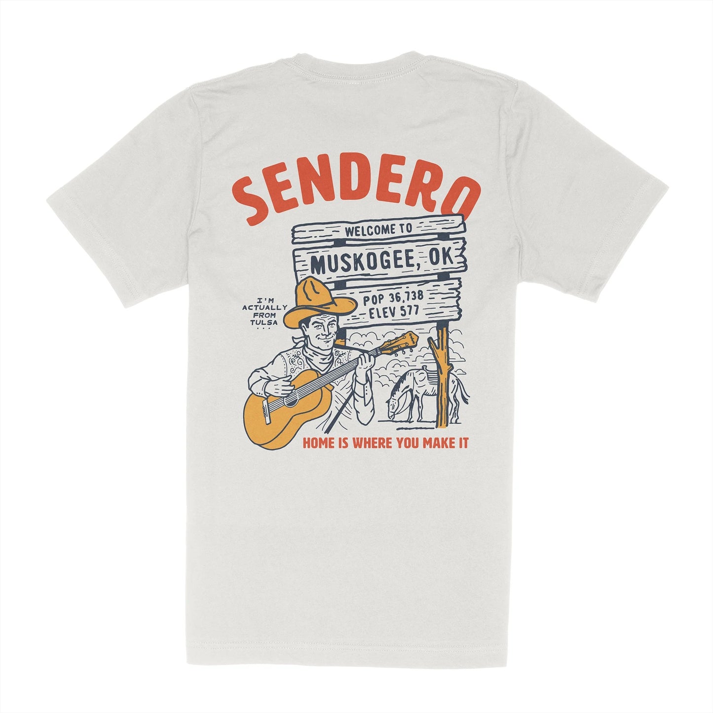 Muskogee Okie T-Shirt- Vintage White