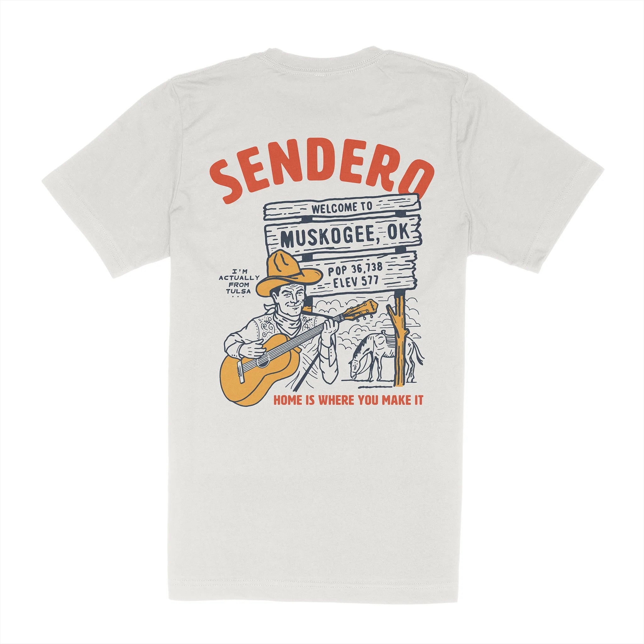 Muskogee Okie T-Shirt- Vintage White