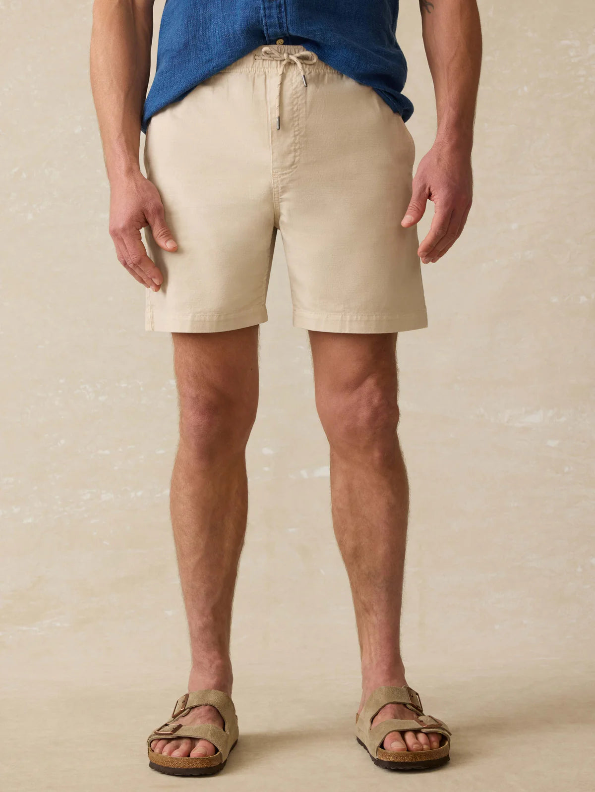 Essential Drawstring Shorts- Stone