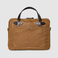 Tin Cloth Compact Briefcase - Dark Tan