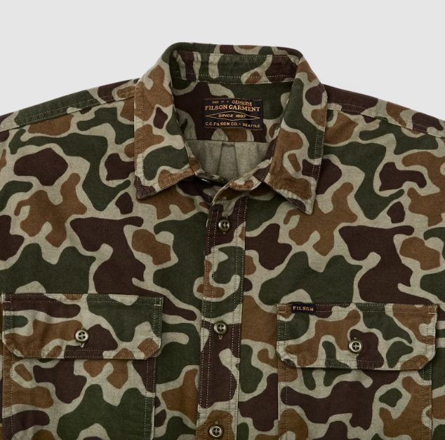 Field Flannel Long Sleeve Shirt- Frog Camo