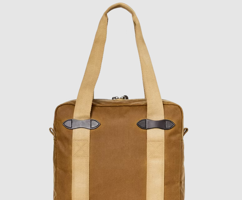 Tin Cloth Zipper Tote Bag- Dark Tan