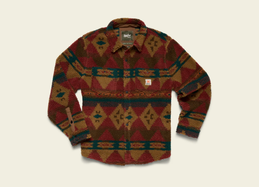 Allegheny Fleece Overshirt- Mitla Motifs/Brick